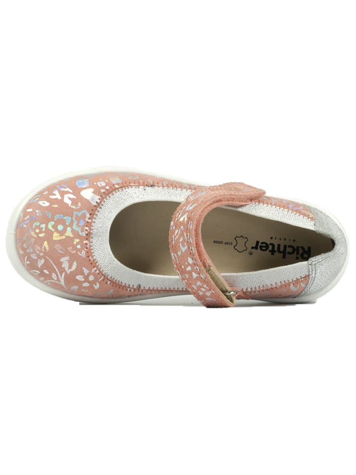 Richter Shoes Leder-Ballerinas in Rosa günstig kaufen