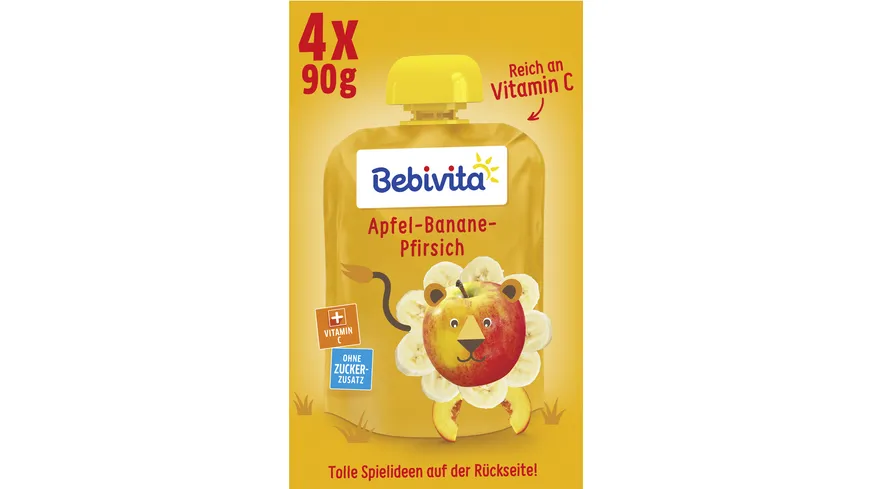 Bebivita Quetschbeutel Frucht Apfel-Banane-Pfirsich 360 g
