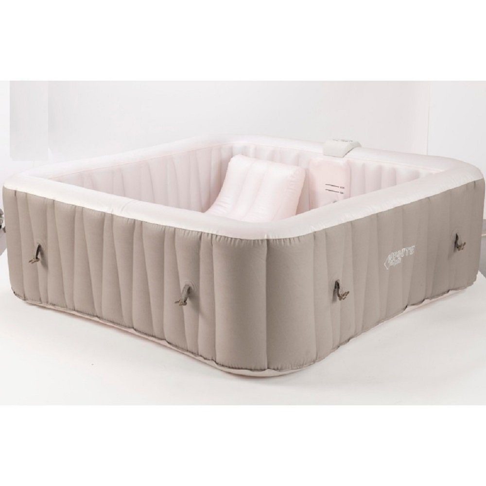 JUNG Whirlpool Netspa Infinite Whirlpool aufblasbar eckig, 2 Personen, mit Liegen, (aufblasbarer Pool mit Pumpe, Spa Pool, Selbstaufblasend, Bubble Wellness), SPA Selbstaufblasend 198x198cm, 2 Personen, beheizter Pool Outdoor
