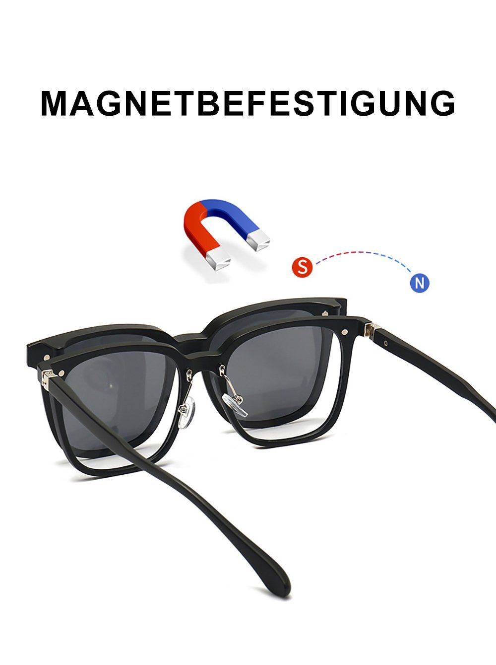 PACIEA Sonnenbrille 1 Paar Anti-Blaulicht +5 Paar Sonnenbrillen Magnetische Sauggläser