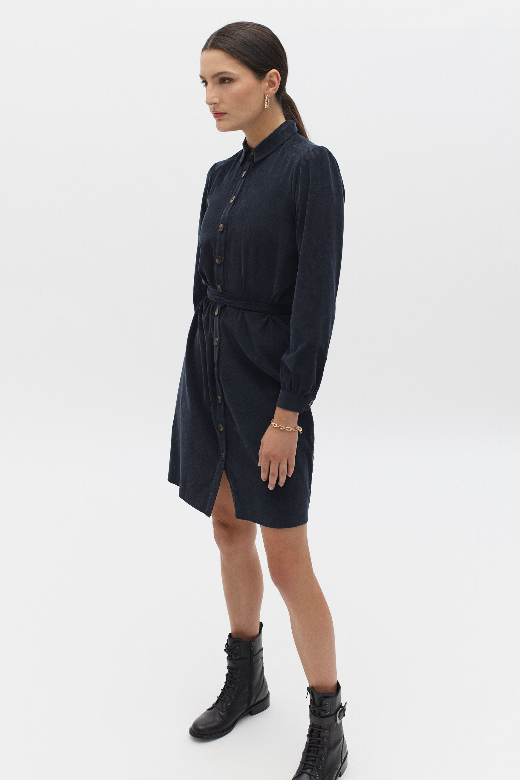 robe rio velours bleu marine femme