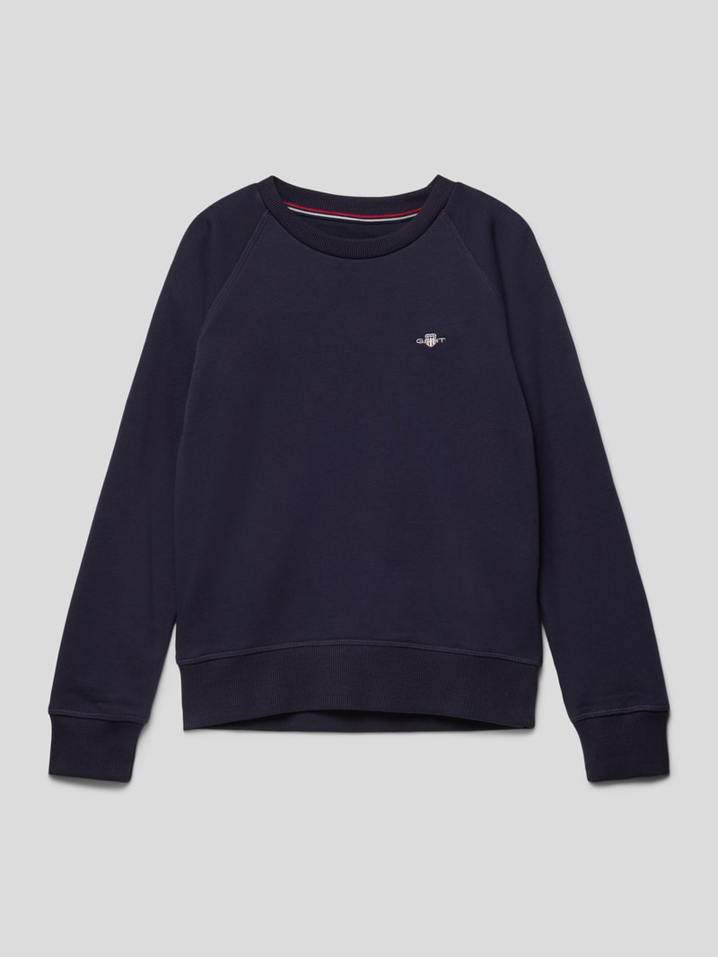 Sweatshirt mit Label-Stitching in blau