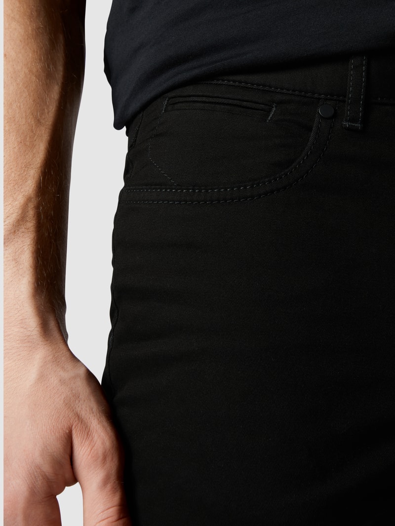 Regular Fit Stoffhose mit Stretch-Anteil Modell 'Perfetto' in schwarz