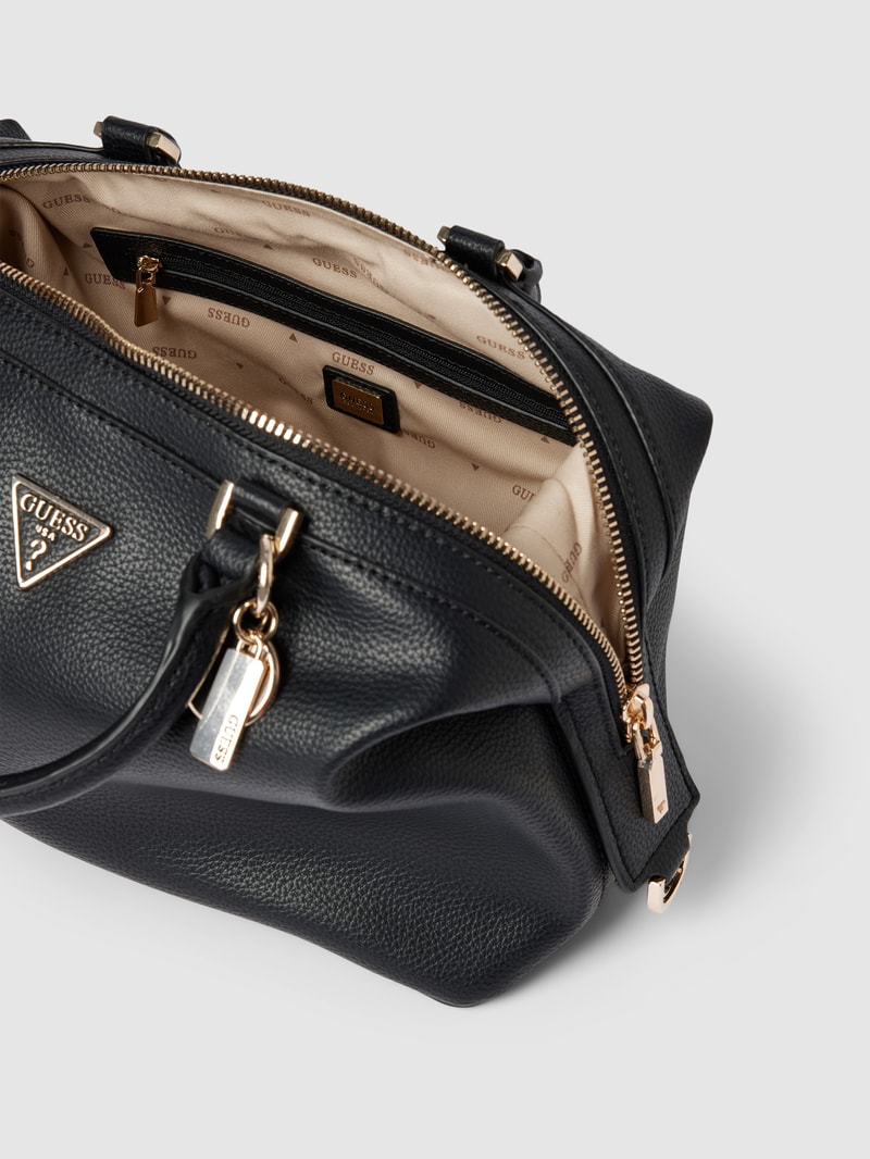 Handtasche mit Label-Detail Modell 'KERSTI' in schwarz