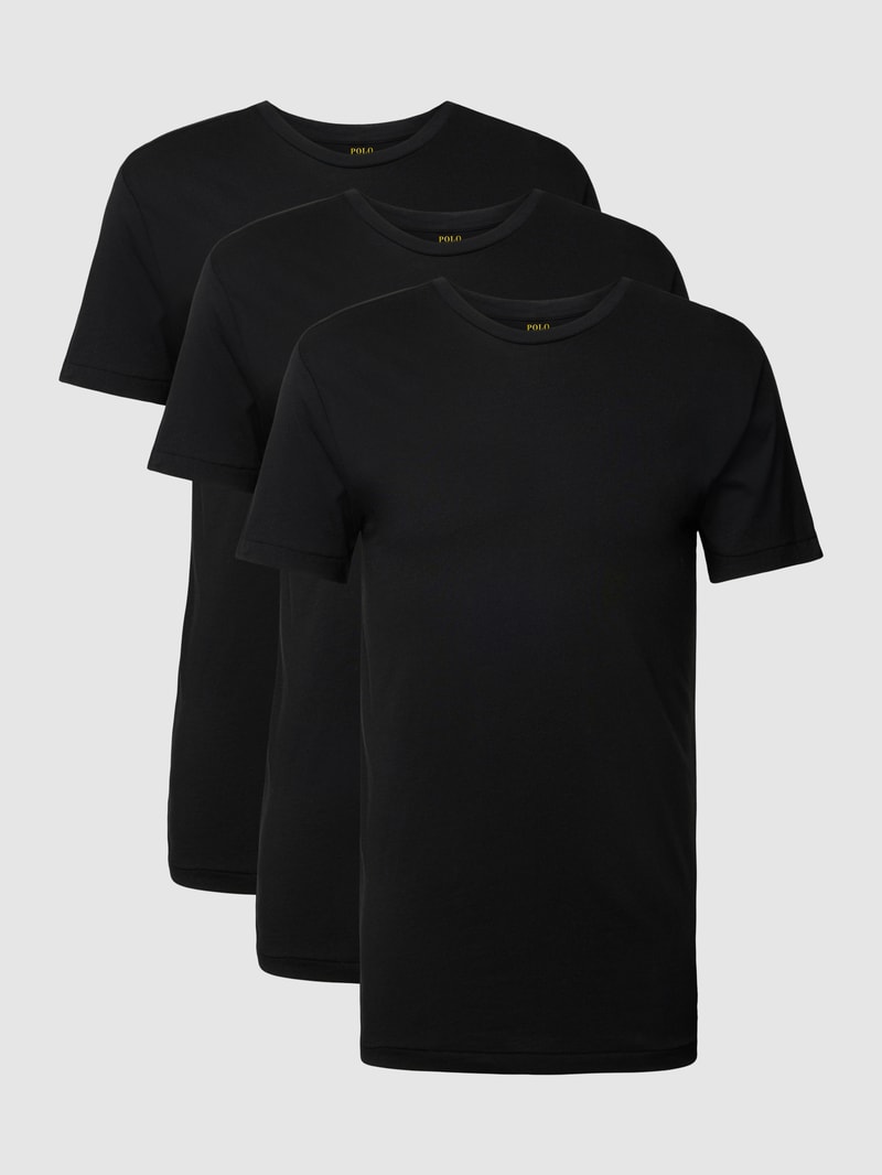 T-shirt Set mit Label-Stitching Modell 'Crew' in schwarz