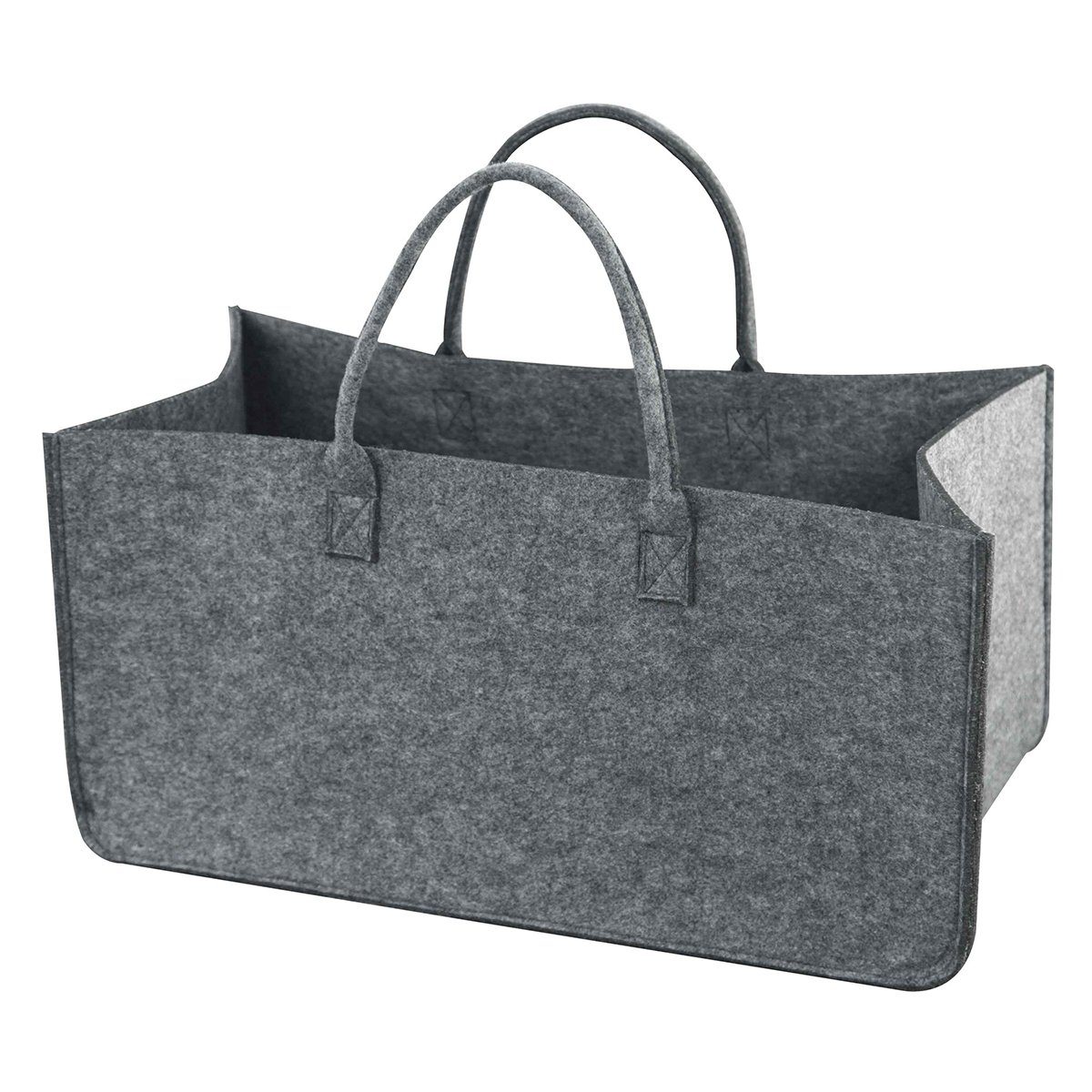 colourliving Aufbewahrungstasche Filztasche Shopper Filztasche groß Filzkorb grau 49x25x25cm, robuste Verarbeitung, 2 Tragegriffe