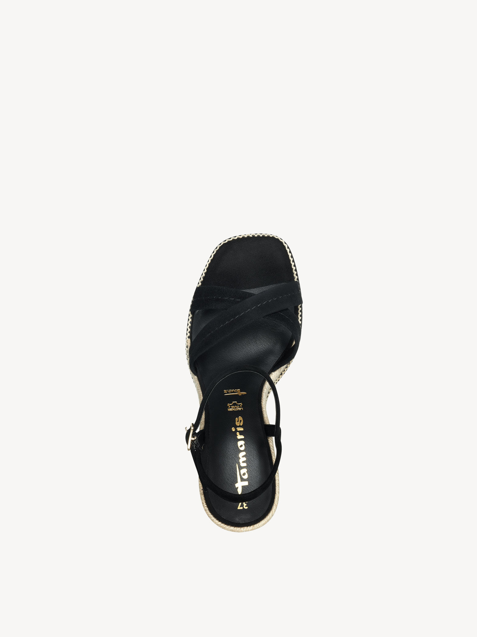 Sandale à talon en cuir - noir