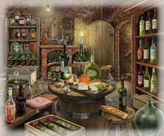 Puzzle 99 Teile - Im Gutshaus - Weinkeller