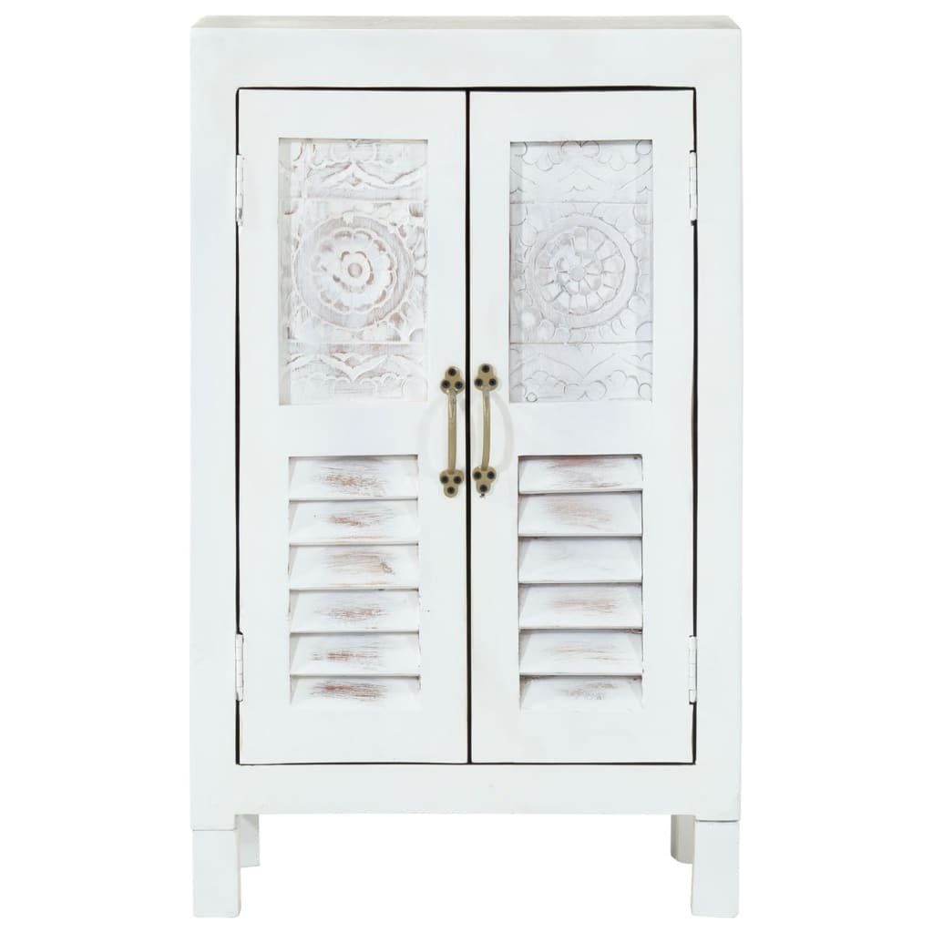 vidaXL Sideboard Sideboard Weiß 55x30x90 cm Massivholz Akazie (1 St)