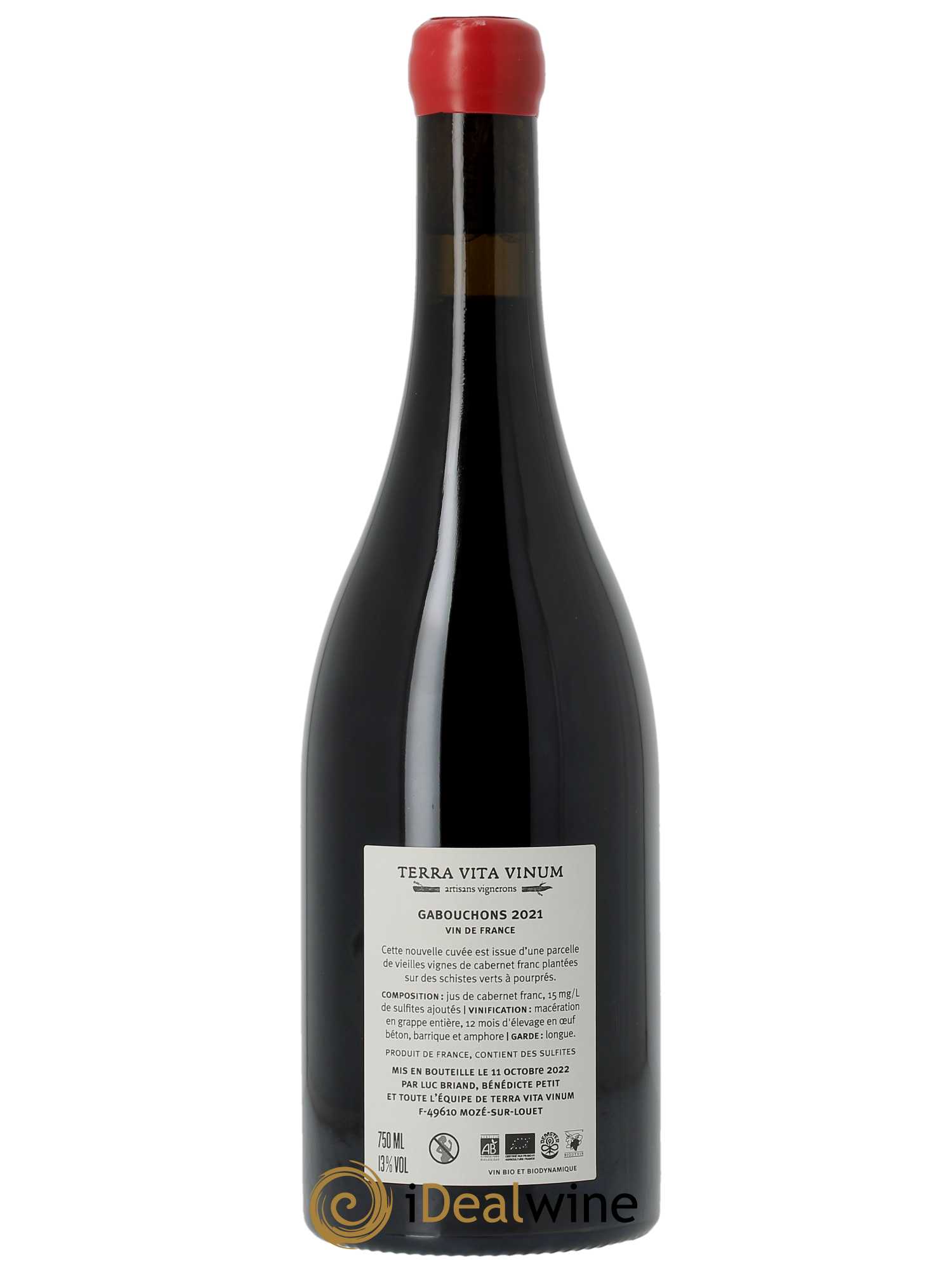 Vin de France Gabouchons Terra Vita Vinum  2021 - Lot de 1 Bouteille