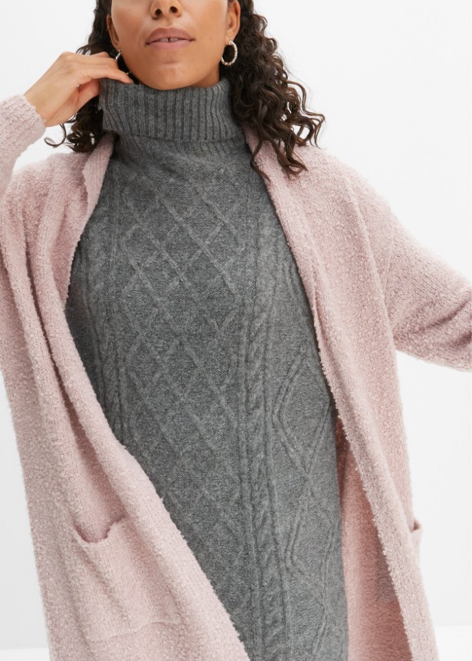 Strickkleid mit Zopfmuster