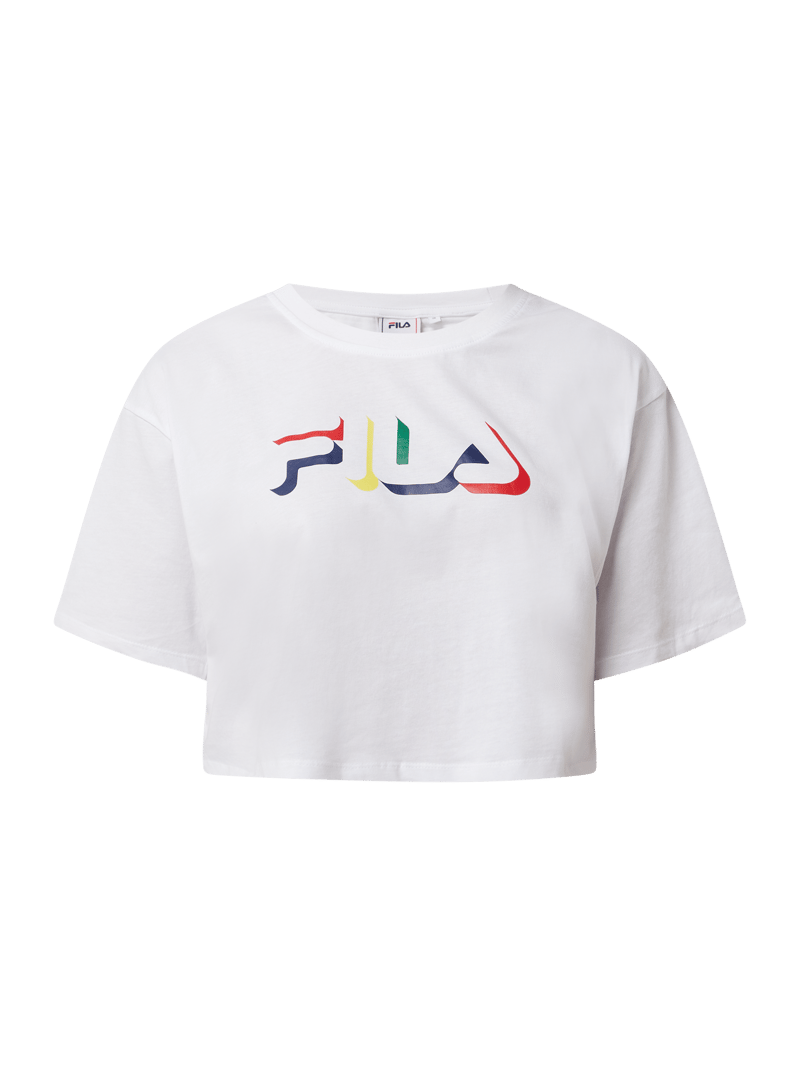 Cropped T-Shirt aus Baumwolle Modell 'Boituva' in weiß