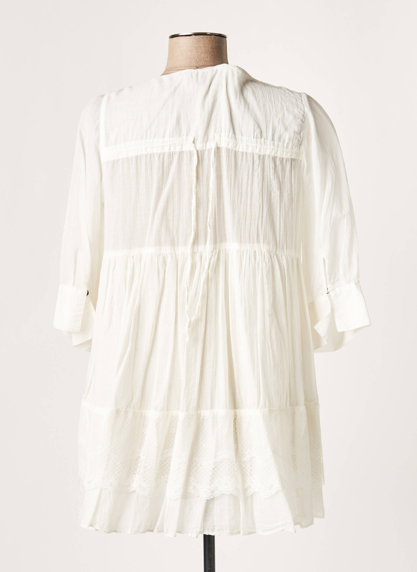 Lauren Vidal Tuniquemanchelongue Femme couleur blanc
