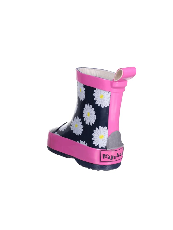 Playshoes Gummistiefel Halbschaft Margeriten in Marine/Pink günstig kaufen