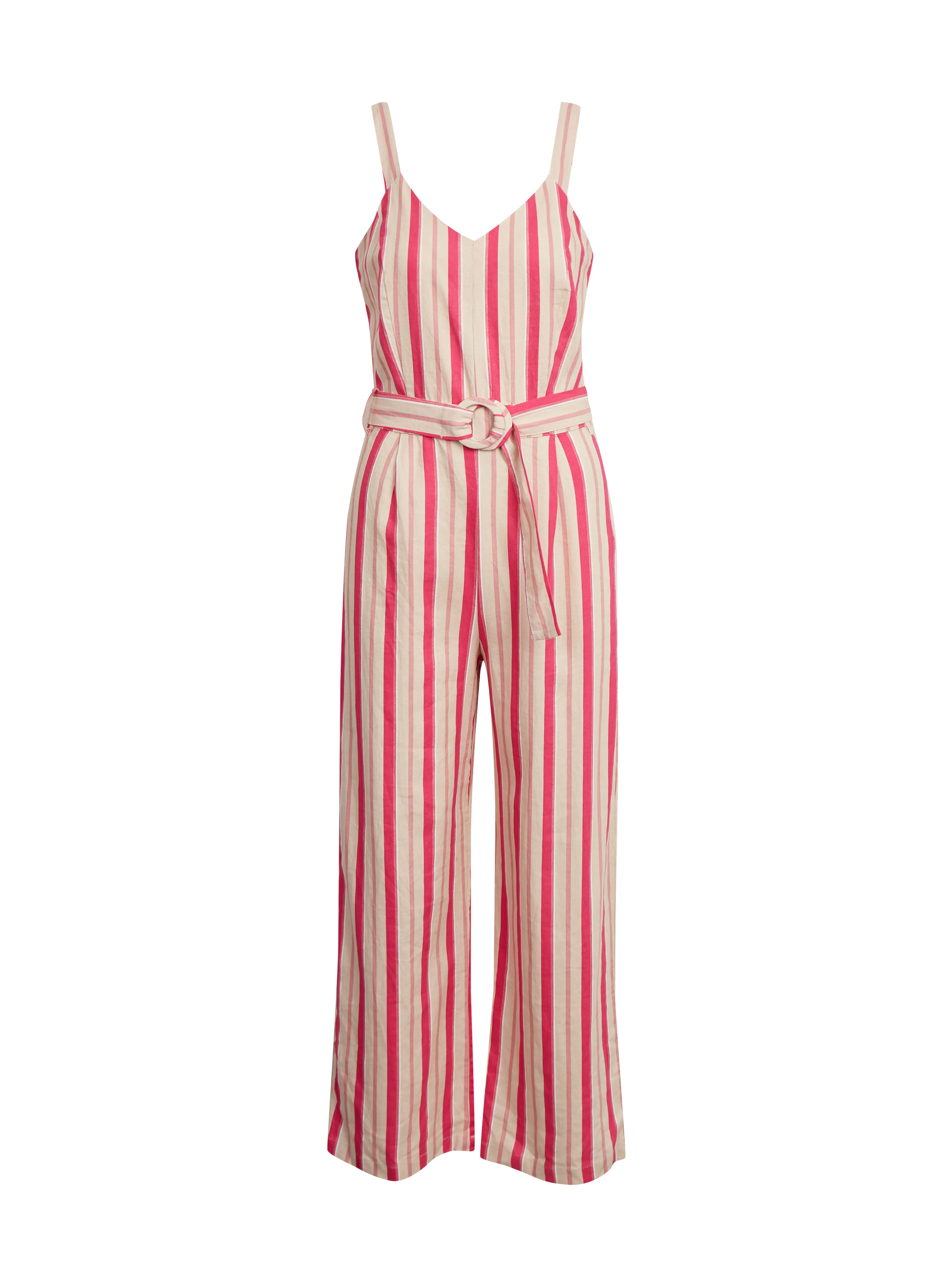 Beiger-rosafarbener Damen Leinen Overall ORSAY Los Angeles