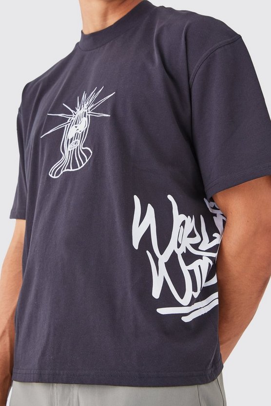 Kastiges Oversize T-Shirt mit Print