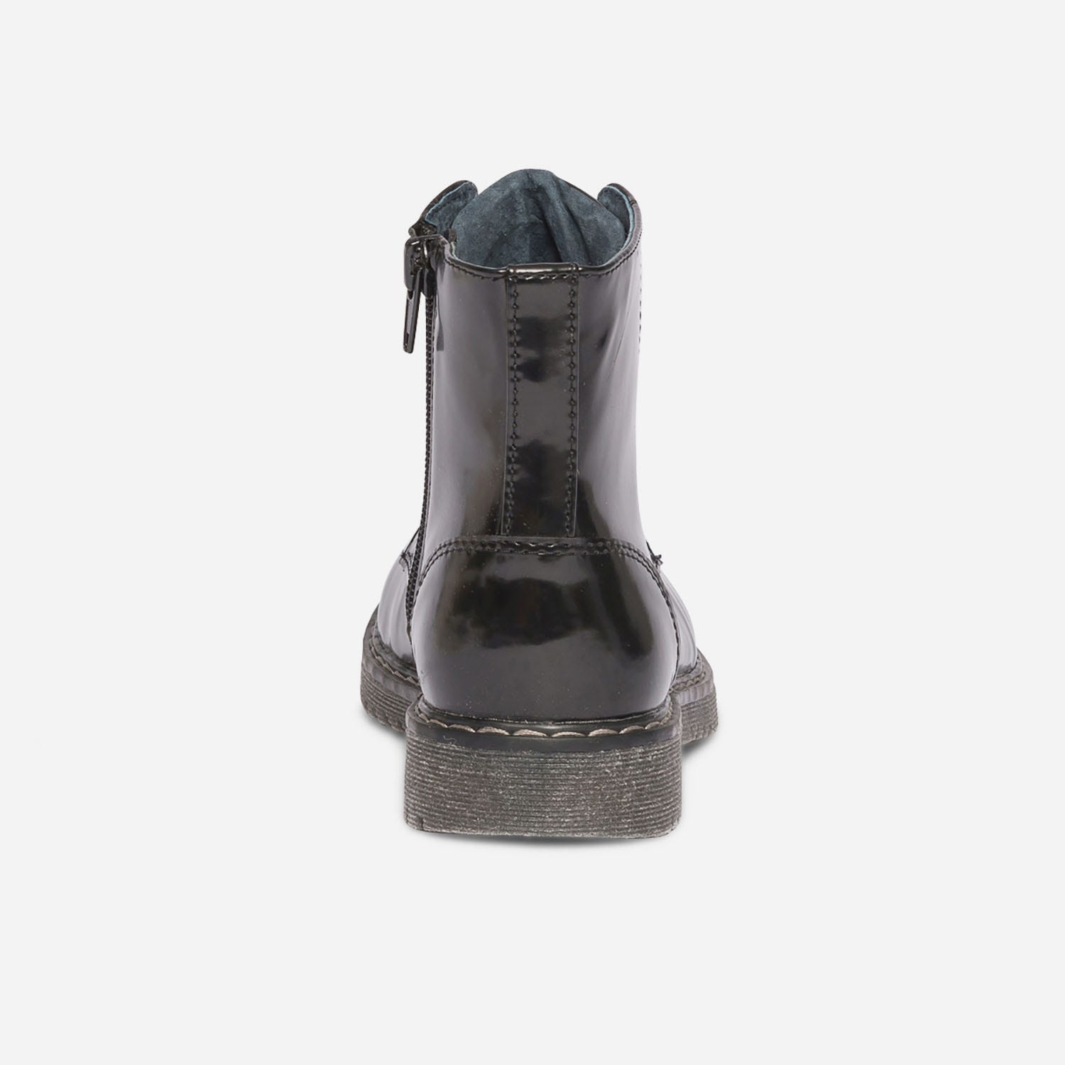 Boots noir à lacet bleu pailleté