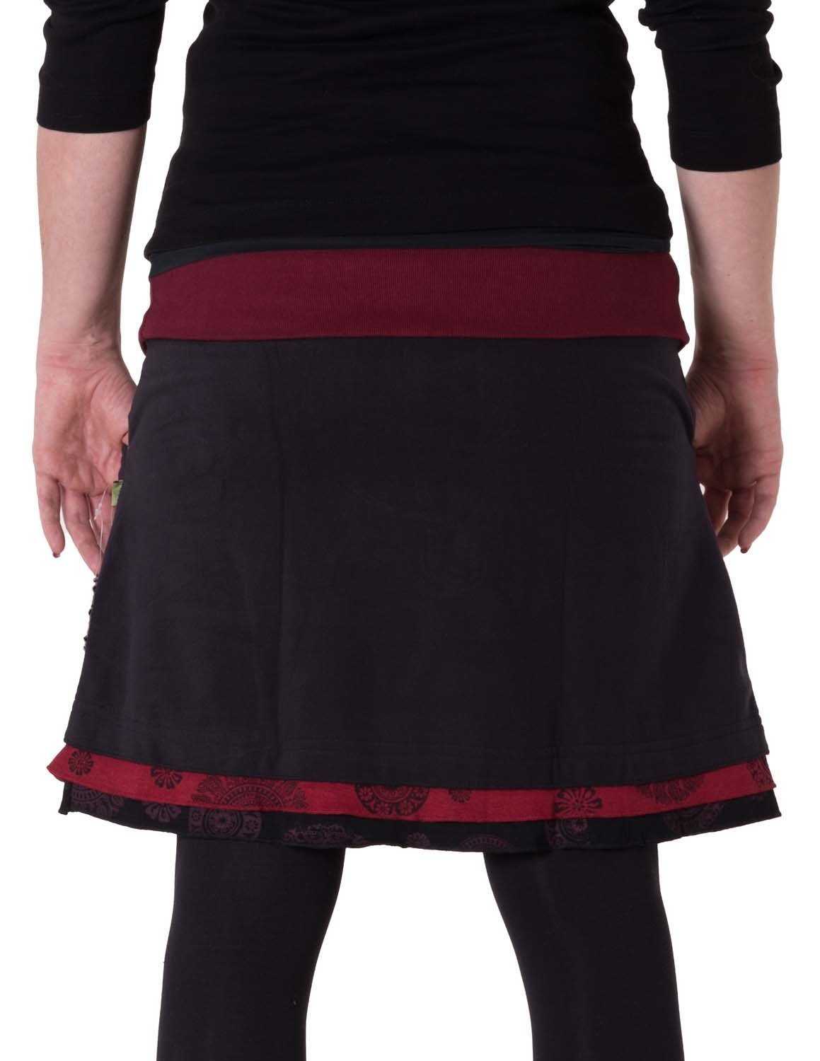 Vishes Minirock Warmer Lagenlook Fleece Rock zum Binden Cacheur, Casual, Hippie, Boho, Goa Style