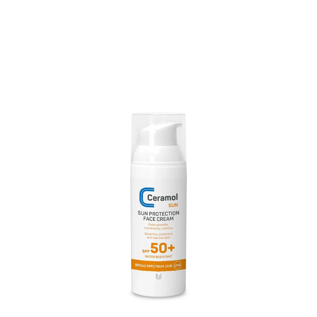 Crema facial protectora solar Ceramol SUN SPF 50+ - Protector solar facial de alta protección.