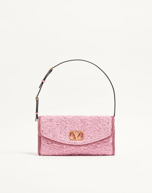 Bolsa de ombro pequena Valentino Garavani Devain em tecido jacquard Cloqué