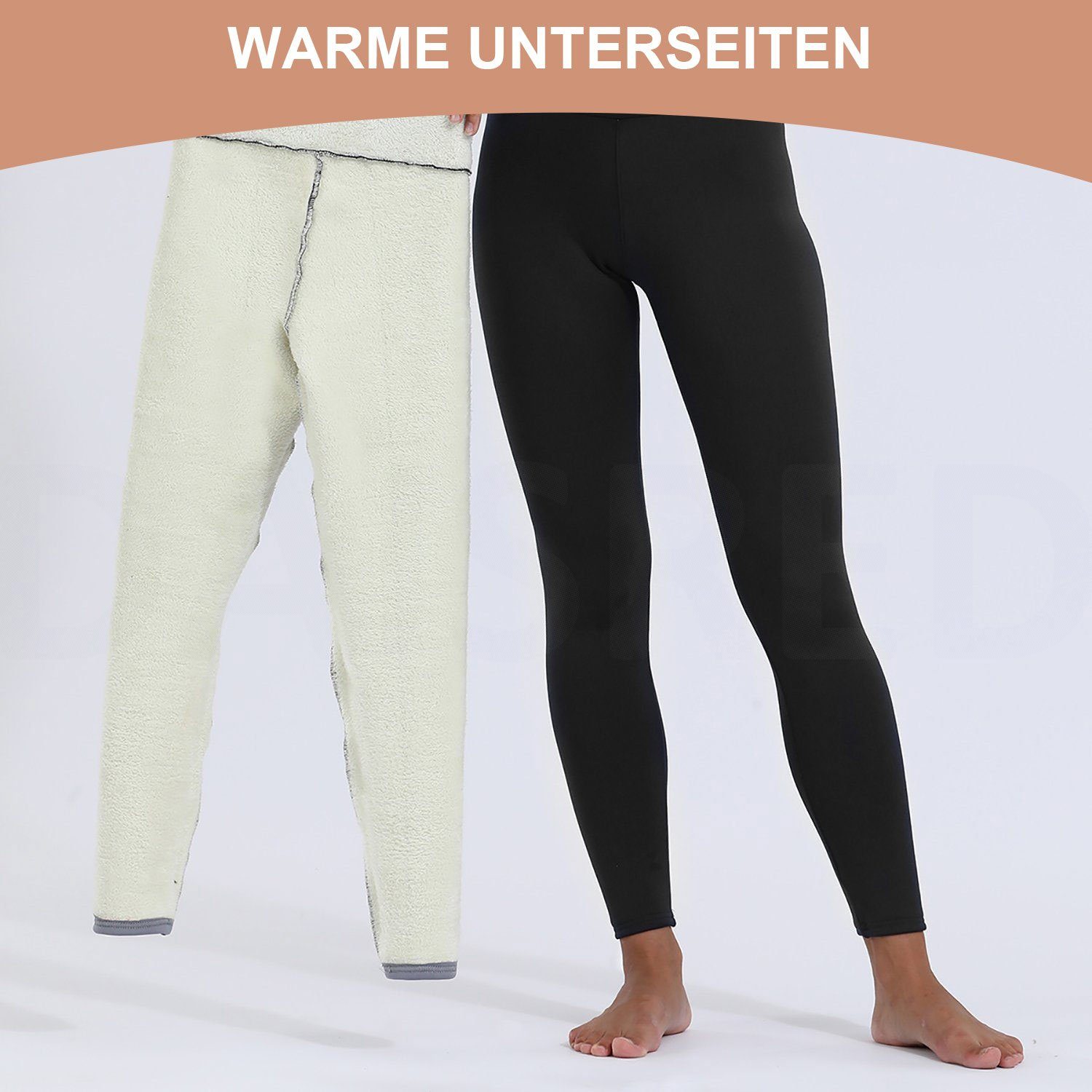 Daisred Thermoleggings Thermo Leggings Damen Gefüttert Winter High Waist