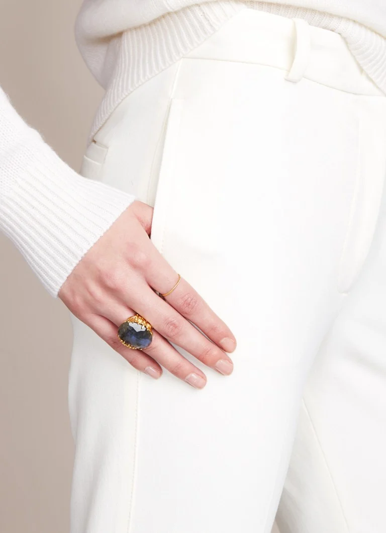 Wouters & Hendrix Feather textured ring gold plated