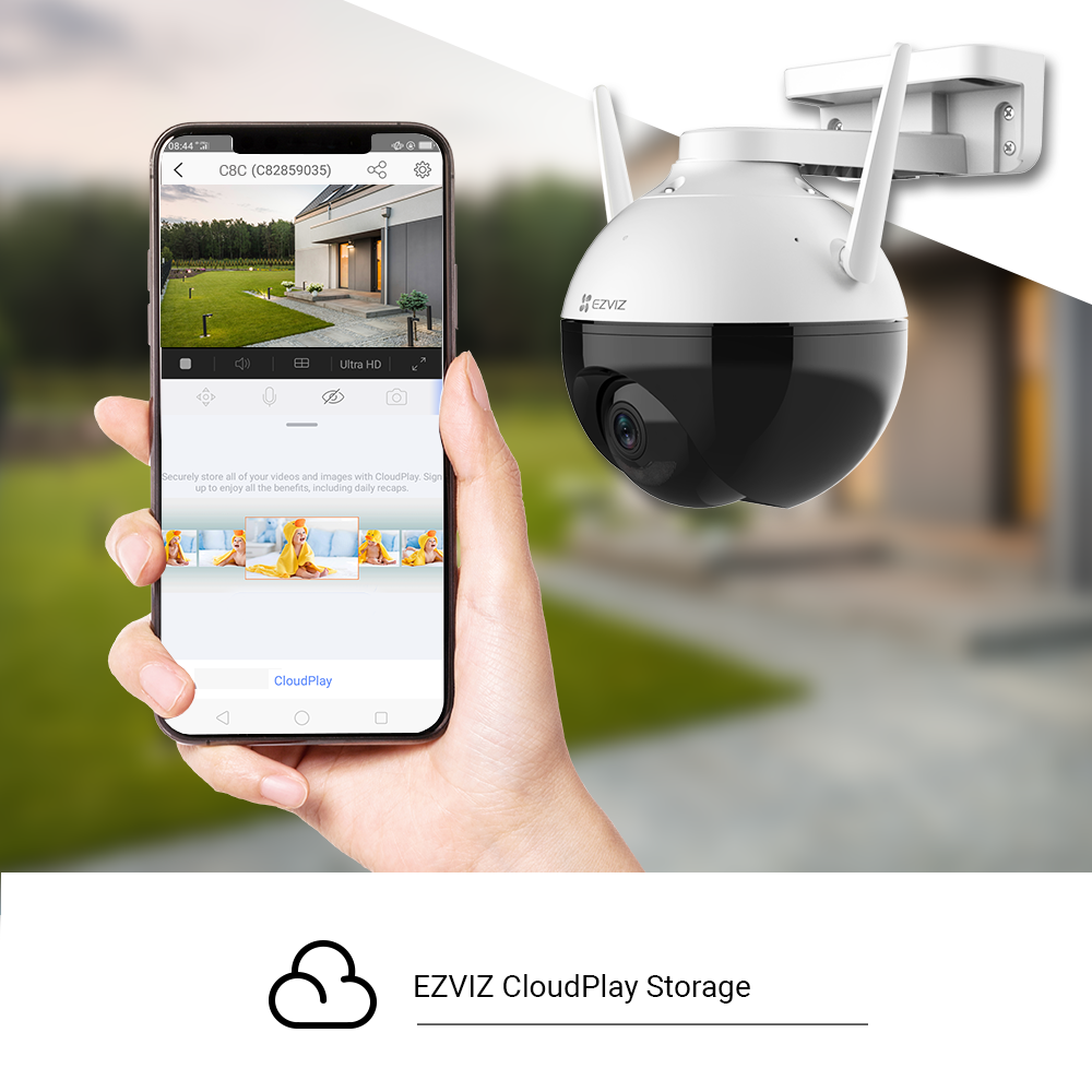EZVIZ C8C Outdoor Kamera, Motorisierte Schwenk- / Neige-Funktion für 360 -Grad Abdeckung, Active Defense