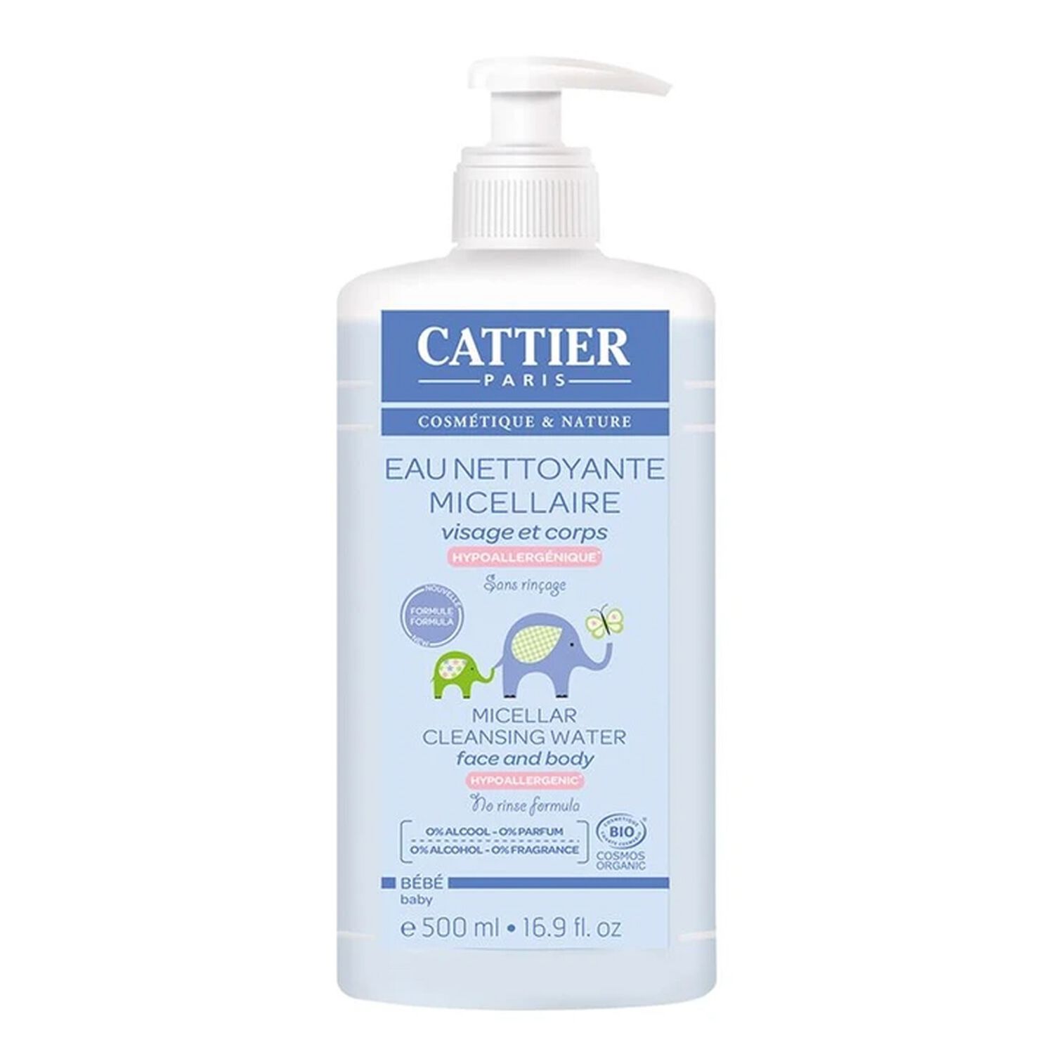 Cattier Bébé Visage et Corps Eau Nettoyante Micellaire 500 ml