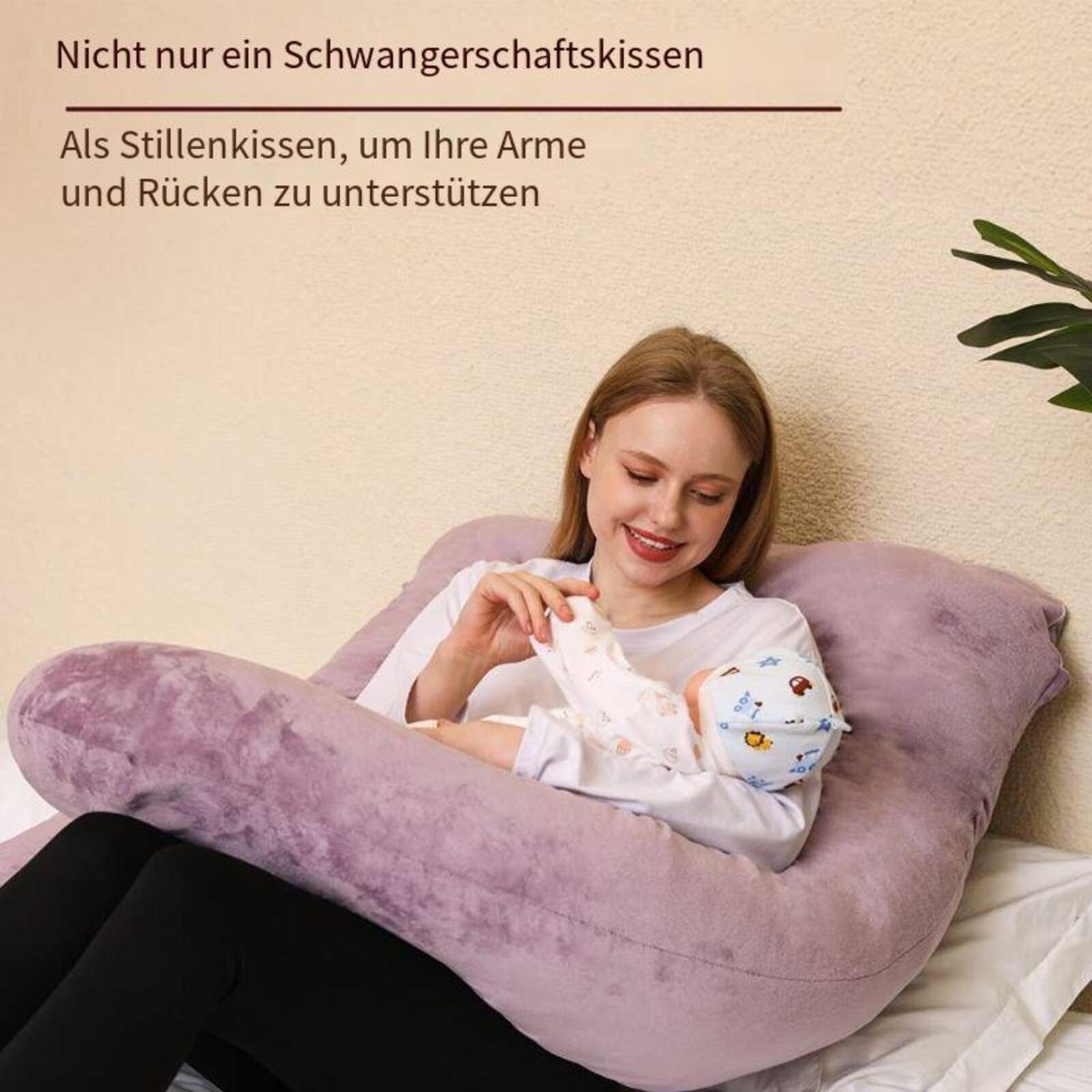 Devenirriche Seitenschläferkissen Schwangerschaftskissen U Form, Seitenschläferkissen mit Bezug U Kissen