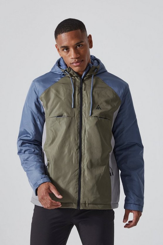 Lockere gepolsterte Ripstop Colorblock Jacke