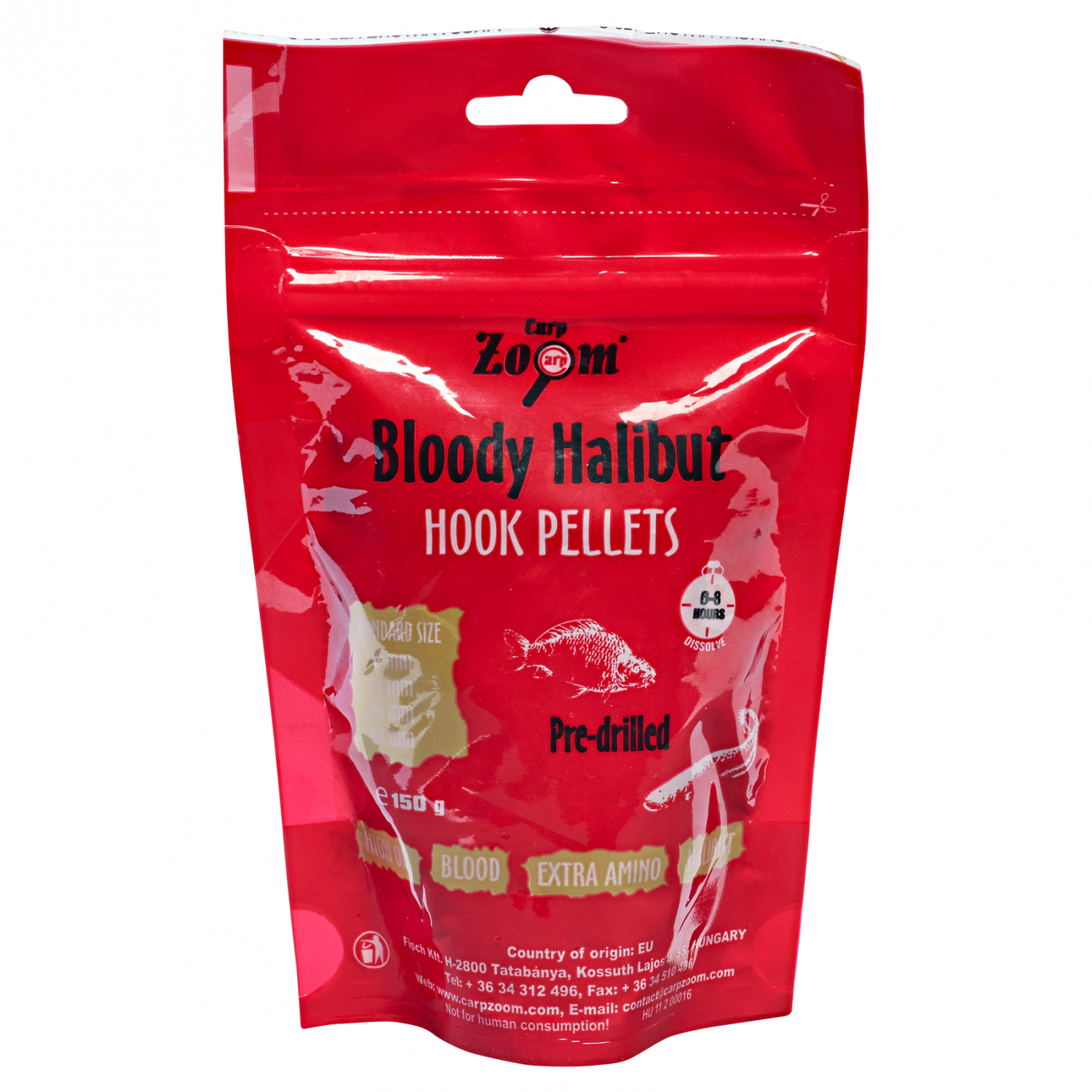 Carp Zoom Pellets Bloody Halibut Hook