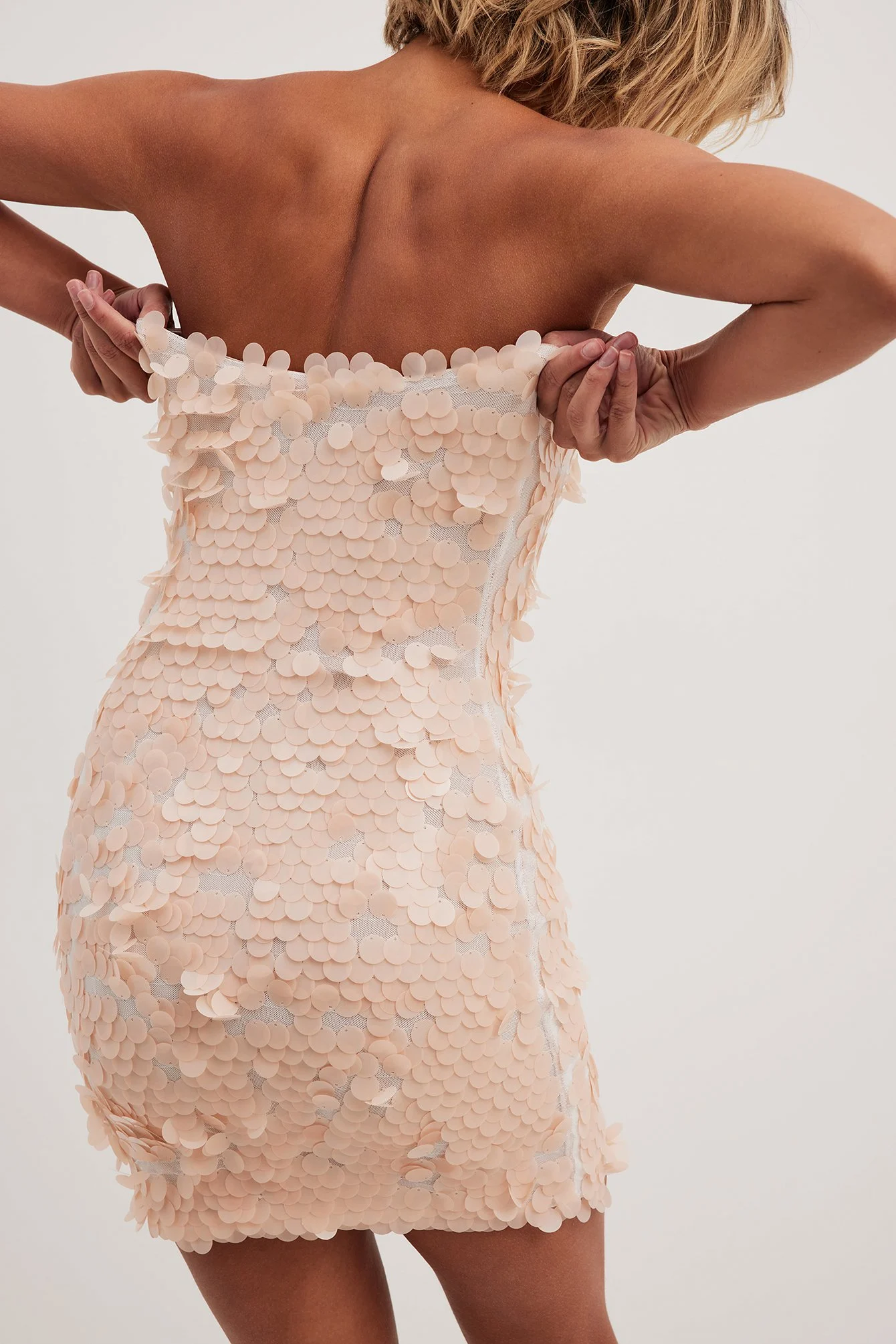 Bandeau Sequin Mini Dress