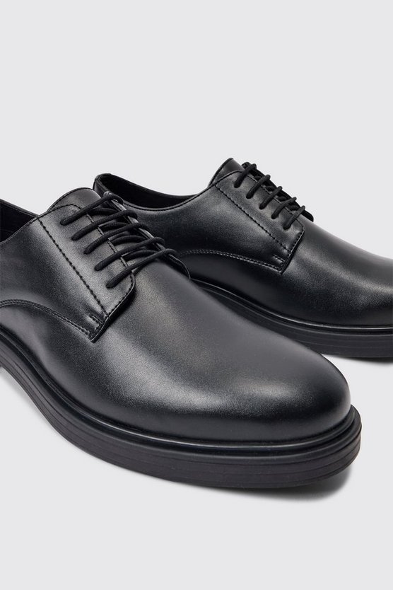 Geschnürte PU-Loafer in Schwarz