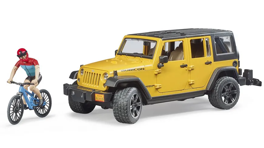 BRUDER - Jeep Wrangler Rubicon Unlimited mit Mountainbike und Radfahrer