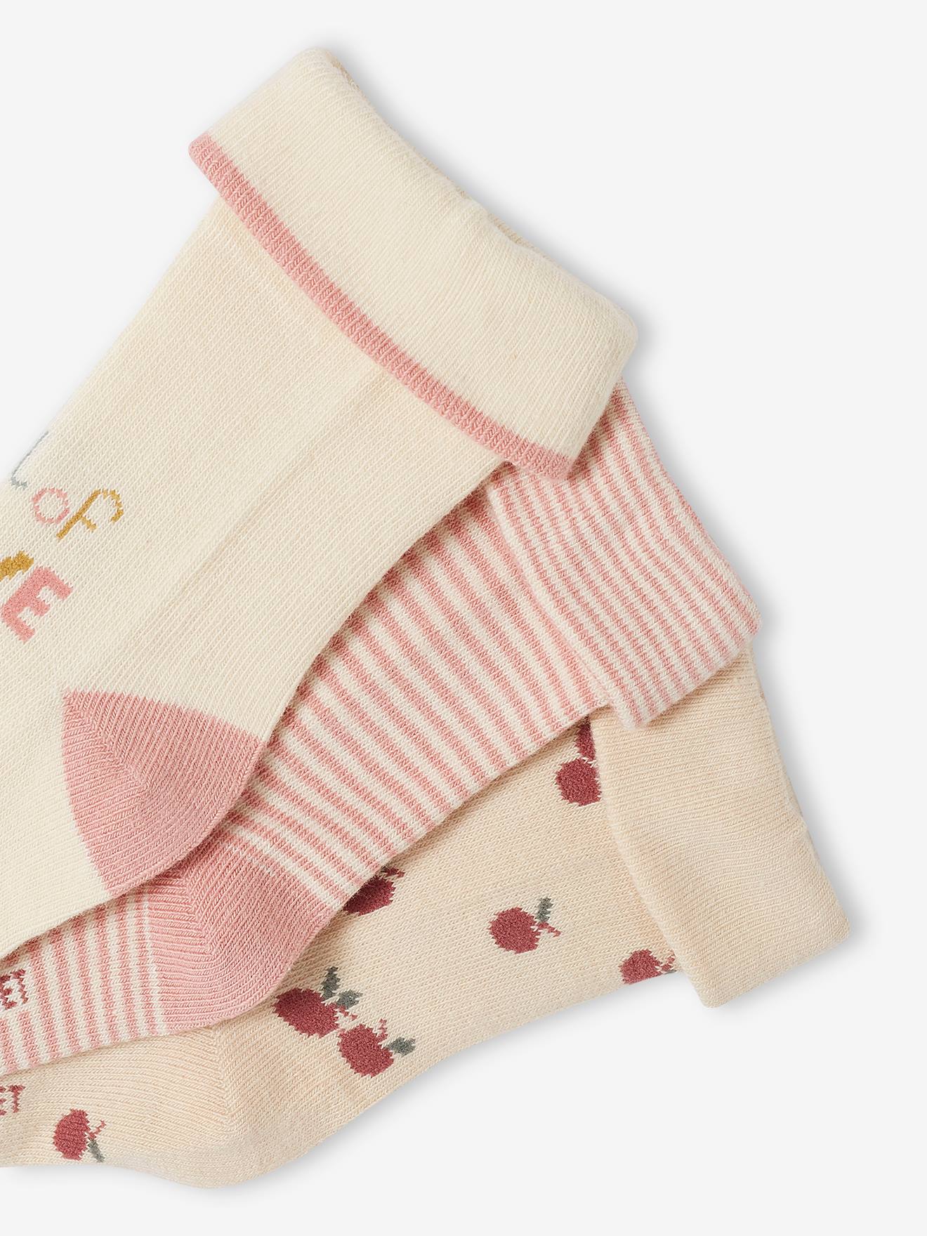 Vertbaudet 3er-Pack Mädchen Baby Socken Oeko-Tex - altrosa