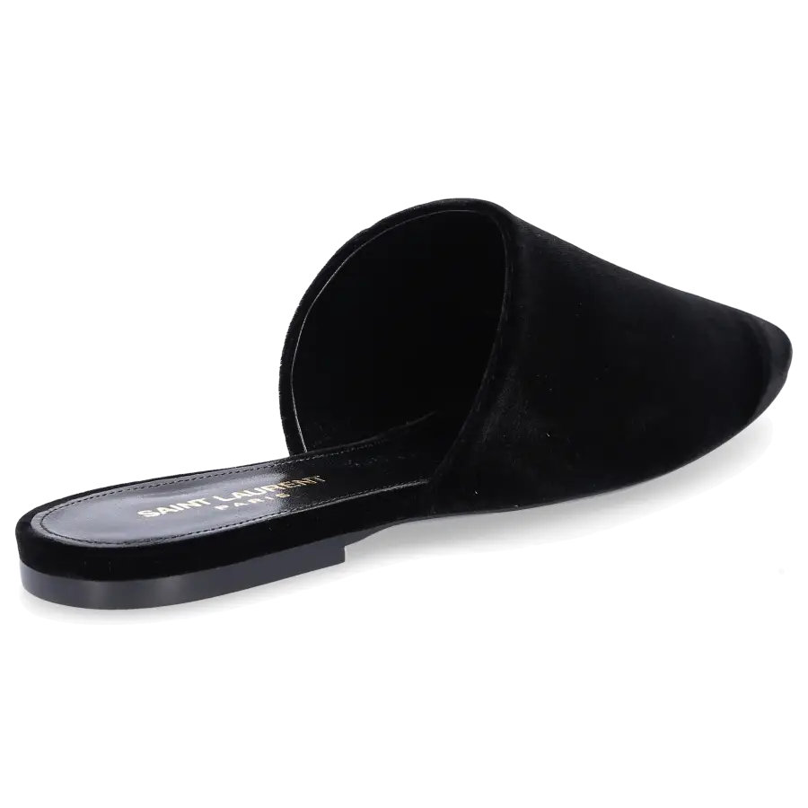 Saint Laurent - Slipper BLISS Samt schwarz - schwarz