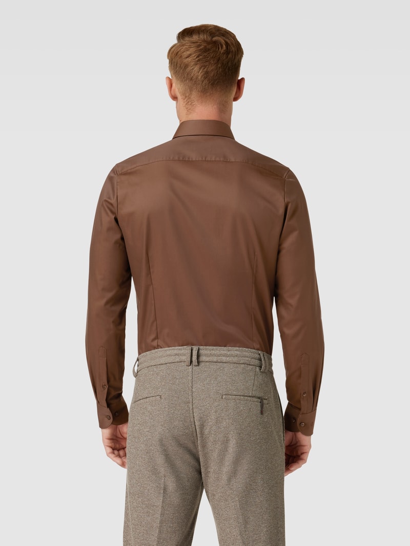 Body Fit Business-Hemd mit Kentkragen Modell 'Modern Kent' in cognac