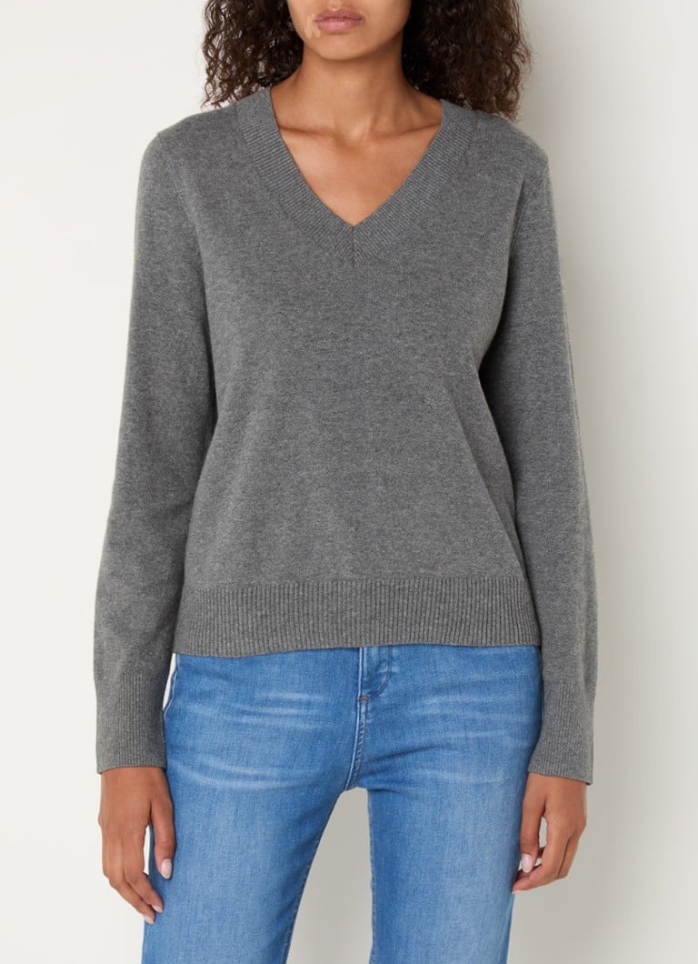 Marc O'Polo Denim Fine-knit wool blend pullover with V-neck