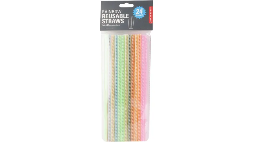 Kikkerland wiederverwendbare Strohhalme Rainbow 24 Stk.