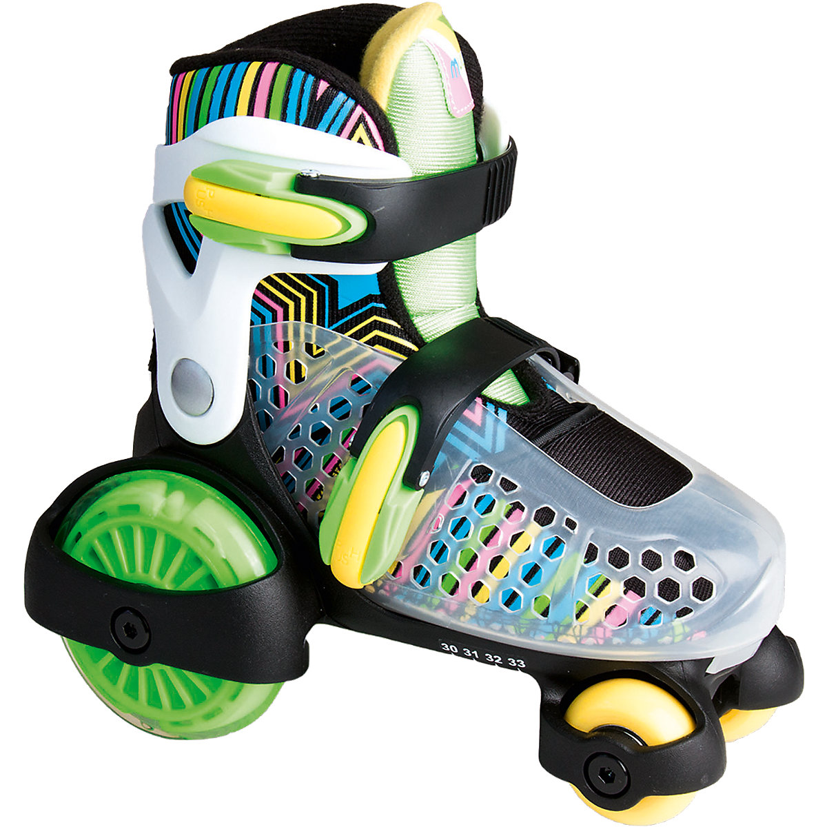 Rollschuhe Quad Neon mit Leuchtrollen, Gr. 26-29