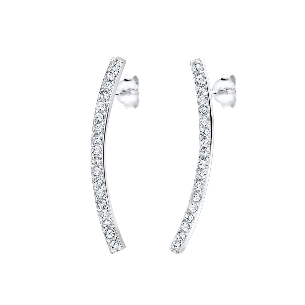 Elli Elli Boucles d'Oreilles Tropfen Geo Trend Kristalle 925 Sterling Silber Boucles d'oreilles