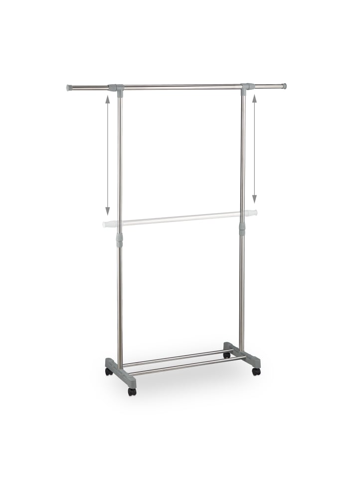relaxdays Kleiderständer Verstellbar in Silber - (H)95-165 cm günstig kaufen onesize