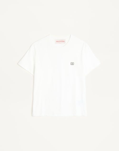 T-shirt en coton avec écusson logo V