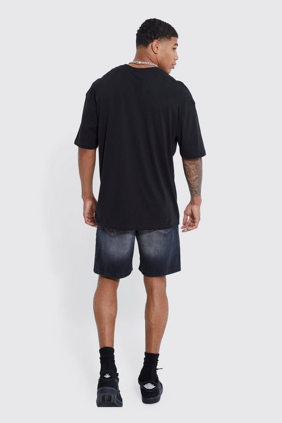 Oversize T-Shirt mit Marmor-Print Herz