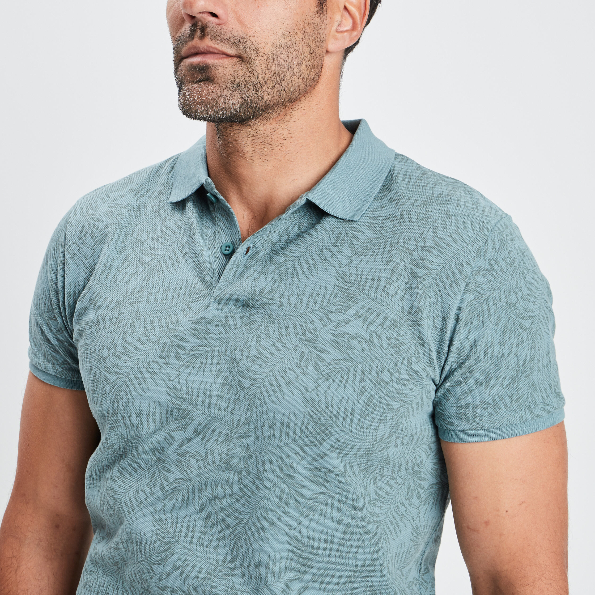 Polo droit manches courtes coton vert clair homme | La Halle