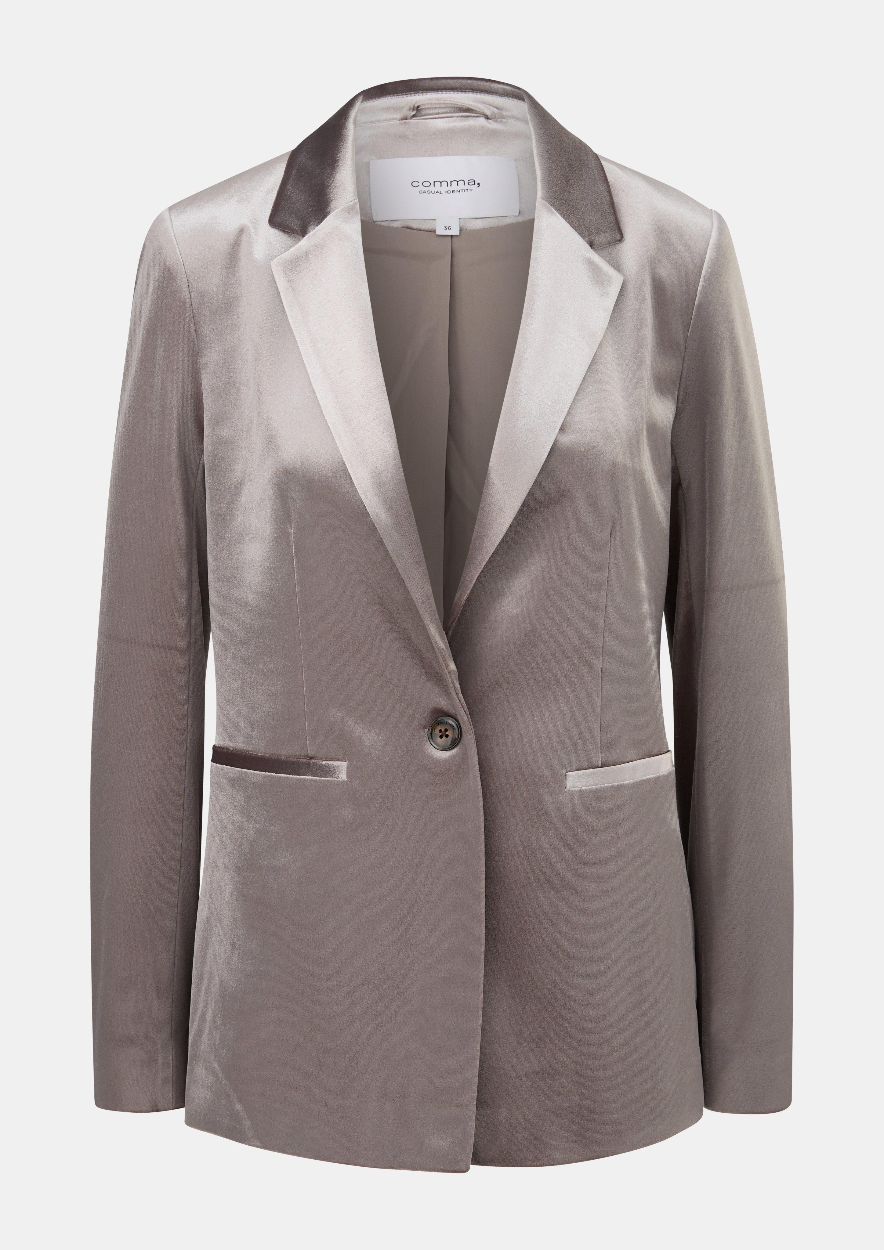 Blazer aus Samt - silber