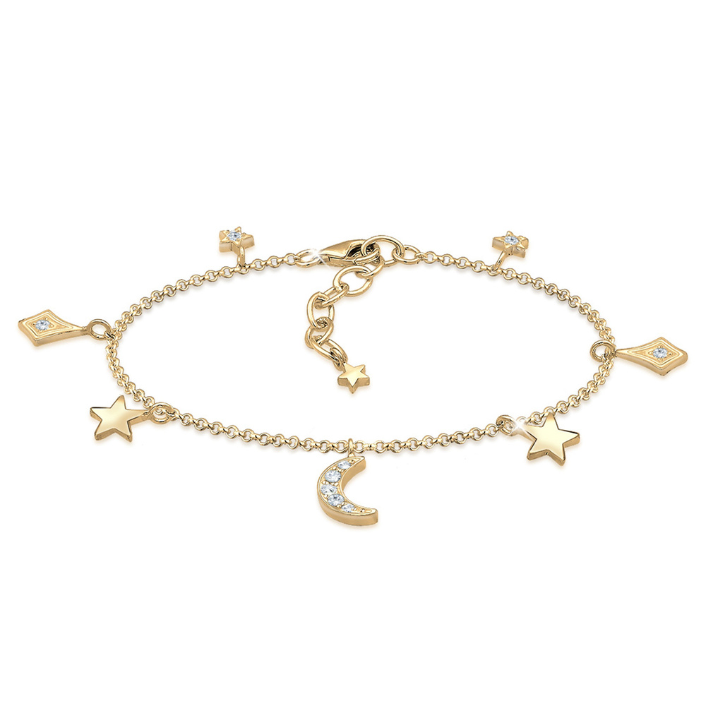 Elli Elli Bracelet Astro Sterne Halbmond  Kristalle 925 Silber Bracelet