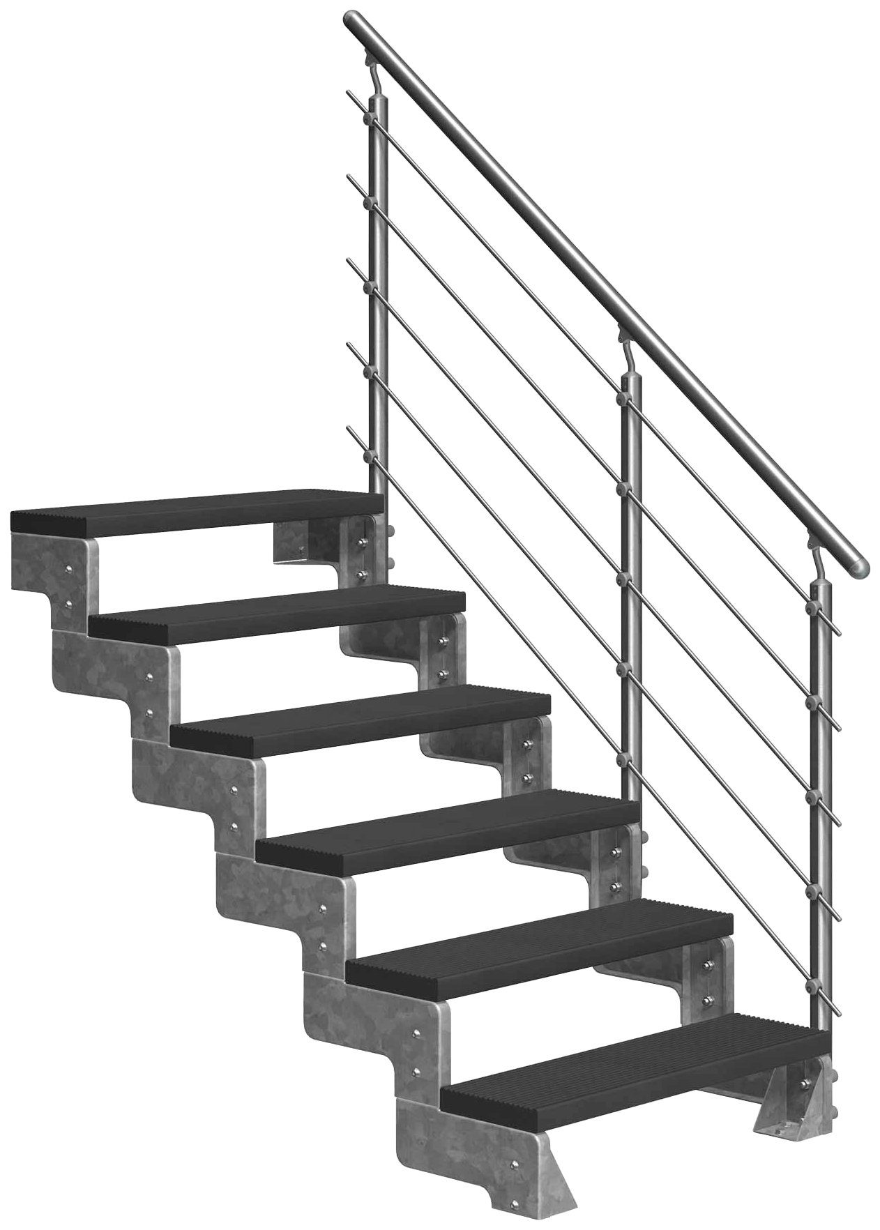 Dolle Außentreppe Gardentop, für Geschosshöhen bis 132 cm, Stufen offen, TRIMAX®-Stufen 80 cm