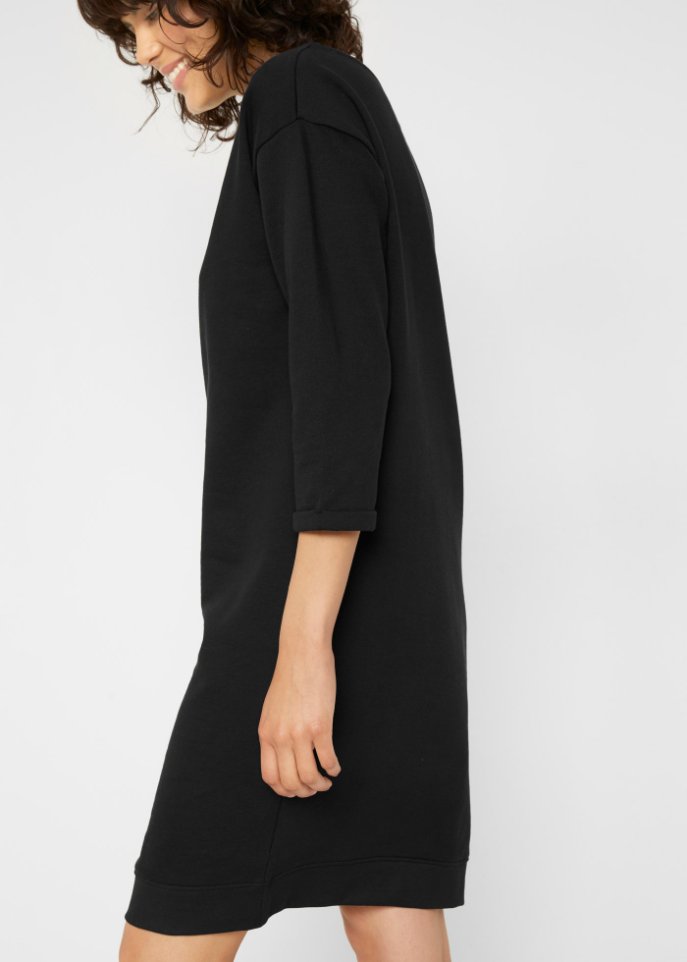 Sweatkleid mit U-Boot-Ausschnitt