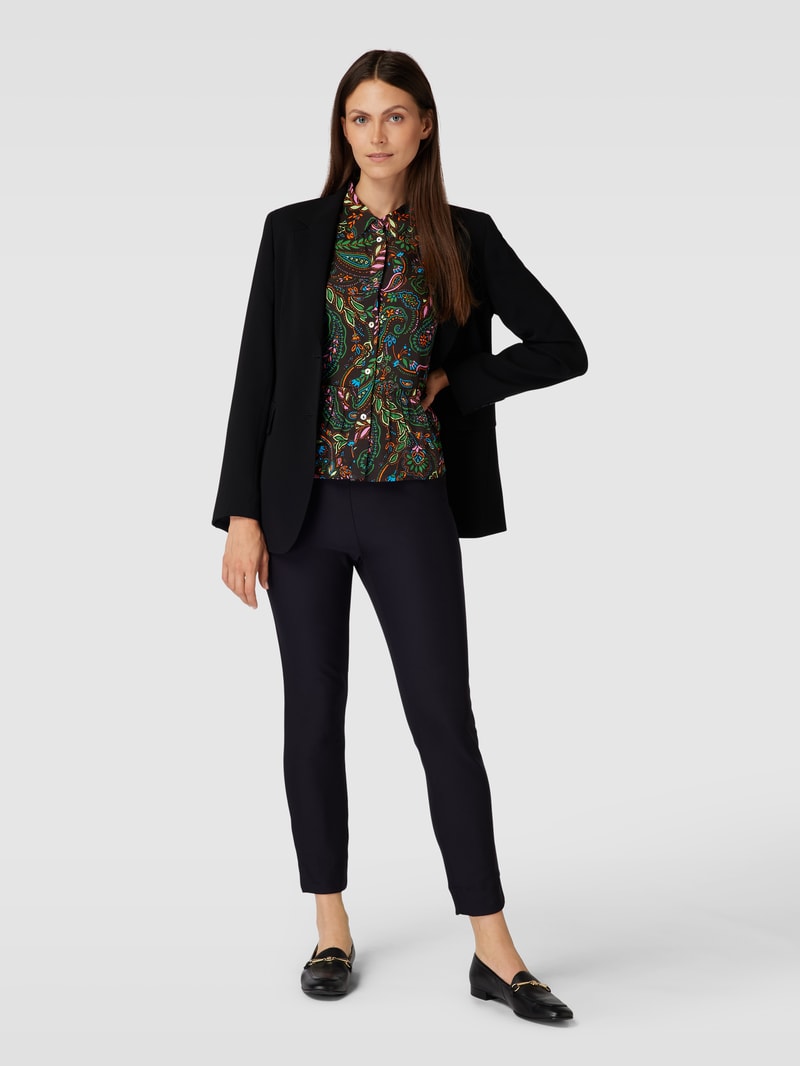 Bluse aus Viskose mit Schößchen in schwarz